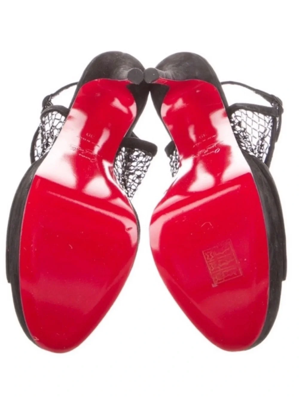 CHRISTIAN LOUBOUTIN Plougesta Alta Strass 150 Black Suede Platform Heels - Picture 11 of 11